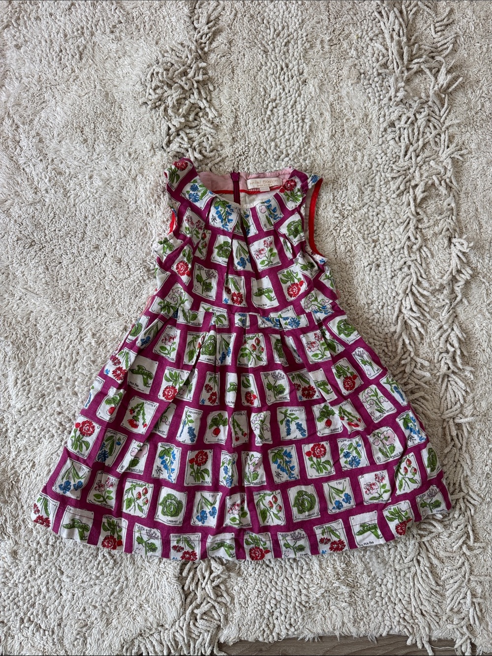Mini Boden Girls garden Tile Dress 1.5-2yr no sash but in like new condition